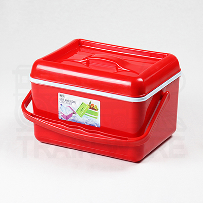 OEM manufacturer and wholesale red plastic 5.5-liter rectangular ice bucket in Bangkok, Thailand